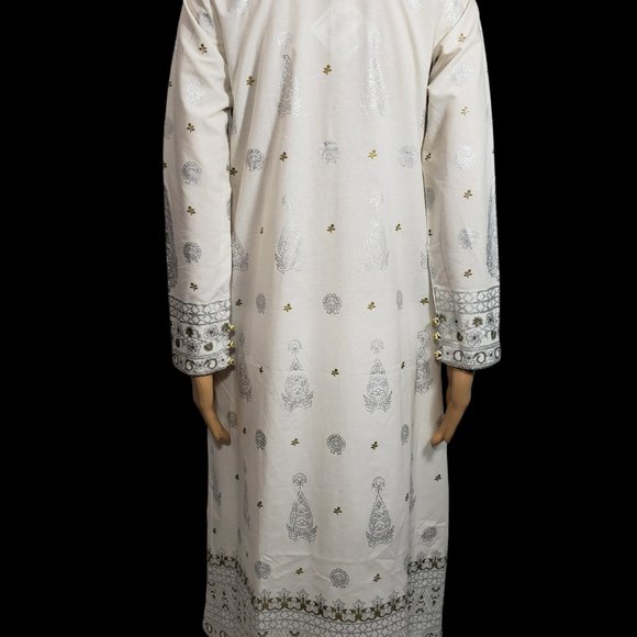 Almirah Junaid Jamshed Pakistani Fancy Ready-Made Long Kameez Pant Outfit XS/37 - Picture 8 of 14